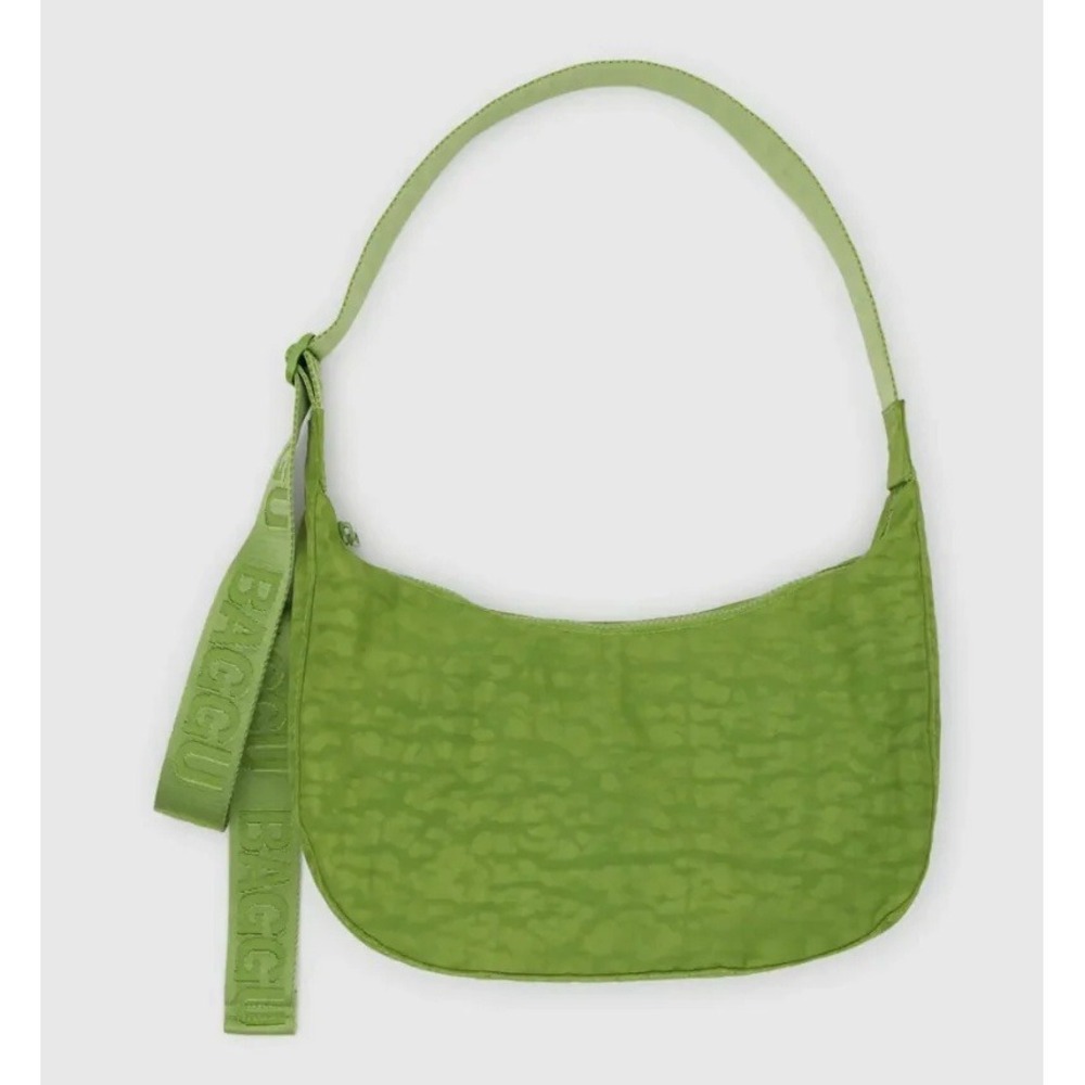 BAGGU Medium Nylon Crescent Bag Avocado Green Adjustable Crossbody Shoulder Bag